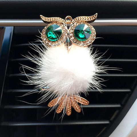 Diamond Fur Owl Car Air Freshener Auto Outlet Perfume Clip Scent Aroma Car