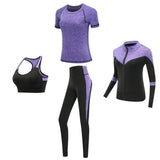 Quick dry women sportswear 4PCS set fitness gym yoga clothing