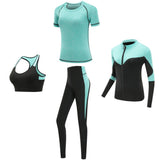 Quick dry women sportswear 4PCS set fitness gym yoga clothing