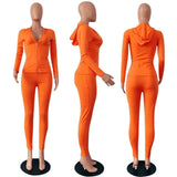 Fashion Hooded Two Piece Set Pants Suit Sportwear Tracksuit Women Outfits