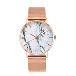 Fashion Rose Gold Mesh Band Creative Marble Female Wrist [[Watch]] Luxury