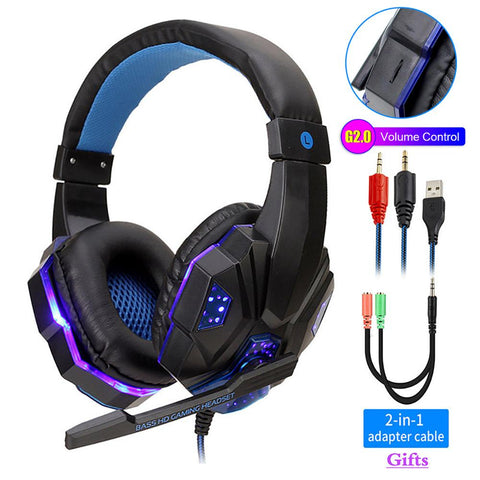 Light Gamer Headset for Computer PS4 Gaming Headphones Adjustable