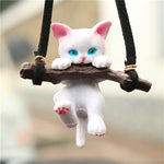 Car Pendant Creative Cute Branch Cat Rearview Mirror Pendant Car Interior Decoration