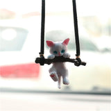 Car Pendant Creative Cute Branch Cat Rearview Mirror Pendant Car Interior Decoration