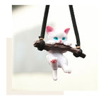 Car Pendant Creative Cute Branch Cat Rearview Mirror Pendant Car Interior Decoration