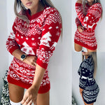 Women Fashion Autumn Winter Long Sleeve Loose Christmas Dresses