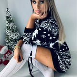 Women Fashion Autumn Winter Long Sleeve Loose Christmas Dresses