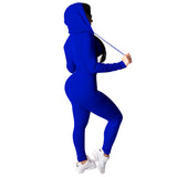 Fashion Hooded Two Piece Set Pants Suit Sportwear Tracksuit Women Outfits