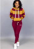 Winter Tracksuit Women 2 Piece Set Sweatshirt Print Hoodies+Pants Sportwear