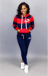 Winter Tracksuit Women 2 Piece Set Sweatshirt Print Hoodies+Pants Sportwear