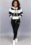 Winter Tracksuit Women 2 Piece Set Sweatshirt Print Hoodies+Pants Sportwear