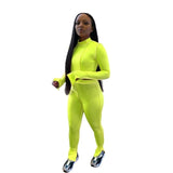 Two Piece Tracksuit Women Sportwear Crop Top and Leggings Pants fitness