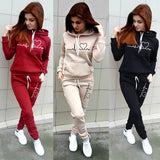 Two Piece Set Women Hoodies and Pants Female