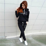 Two Piece Set Women Hoodies and Pants Female