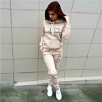 Two Piece Set Women Hoodies and Pants Female