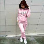 Two Piece Set Women Hoodies and Pants Female