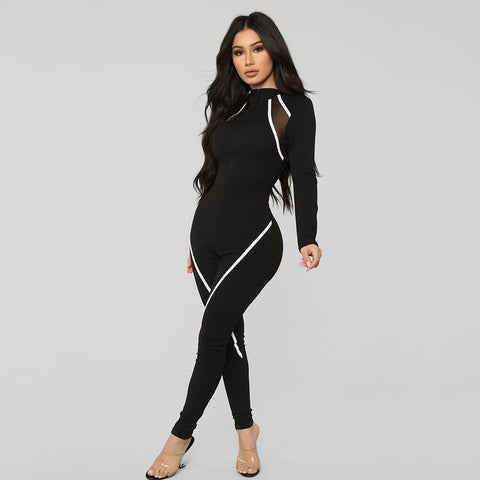 CXUEY Long Sleeve Jumpsuit Fitness gym workout sportwear