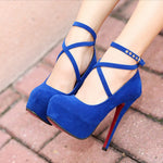 High Heels Suede Ladies Shoes Plus Size