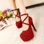 High Heels Suede Ladies Shoes Plus Size