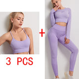 Women Seamless Yoga gym fitness workout set