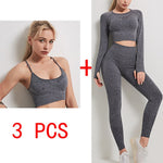 Women Seamless Yoga gym fitness workout set