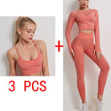 Women Seamless Yoga gym fitness workout set