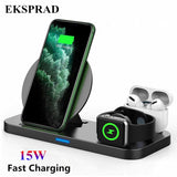 EKSPRAD 3 in 1 Wireless Charging 15W Fast Wireless Charger