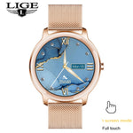 LIGE New Smart watch Ladies Full Touch Screen Sports Fitness watch