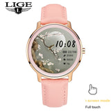 LIGE New Smart watch Ladies Full Touch Screen Sports Fitness watch