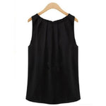 New Summer Blouse Fashion Sleeveless Round Neck Chiffon Blouse Cheap Cloths