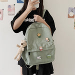 Women Nylon Cute   Women Backpack Bear Female Student College School Bag