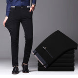 Spring Autumn Fashion Business Casual Long Pants Suit Pants Male Elastic Straight Formal