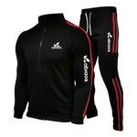 Sports Pants Suit Striped Running Gym Basketball Jogging 2-Piece Set