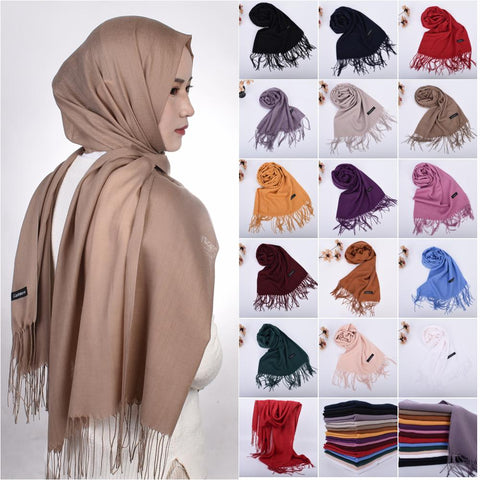 Fashion Solid Color 2022 Women Scarf Winter Hijabs