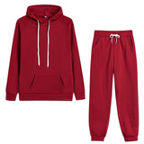 Hoodies+Pants Sport Suit Female Winter Warm Sweatshirt Suit for Woman