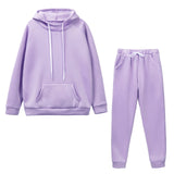 Hoodies+Pants Sport Suit Female Winter Warm Sweatshirt Suit for Woman