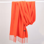 Women Solid Scarf Cashmere Feeling Pashmina Shawls Tassel Hijab