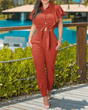 Two-piece Suit Women Summer 2022 Lapel Shirt Fashion