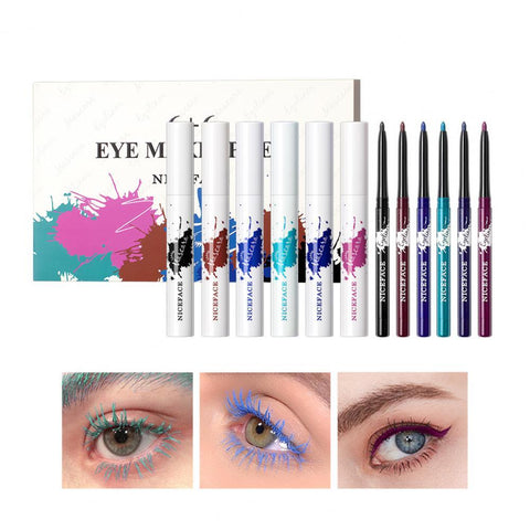 Water-proof Natural Makeup Accessory Eye Makeup Tool Eyeliner Mascara Set for Girl