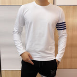 new High Quality Korean Style Black Fashion Striped Tops t-shirt