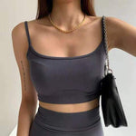 tight hip slim elastic skirt women&#39;s suspender vest two piece set