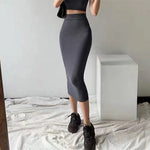 tight hip slim elastic skirt women&#39;s suspender vest two piece set