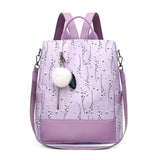 Fashion Women Backpacks Flower Print Ladies School Backpack