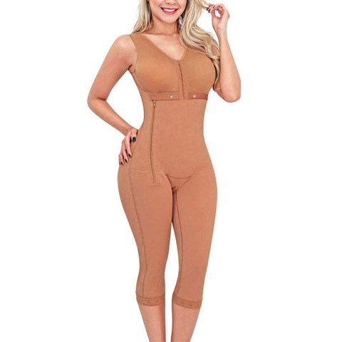 Long Pants Shaper Butt Lifter Thigh Slimmer Bodysuit Side Zipper