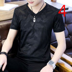 round neck T-shirt, ice silk shirt, men&#39;s thin