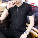 round neck T-shirt, ice silk shirt, men&#39;s thin